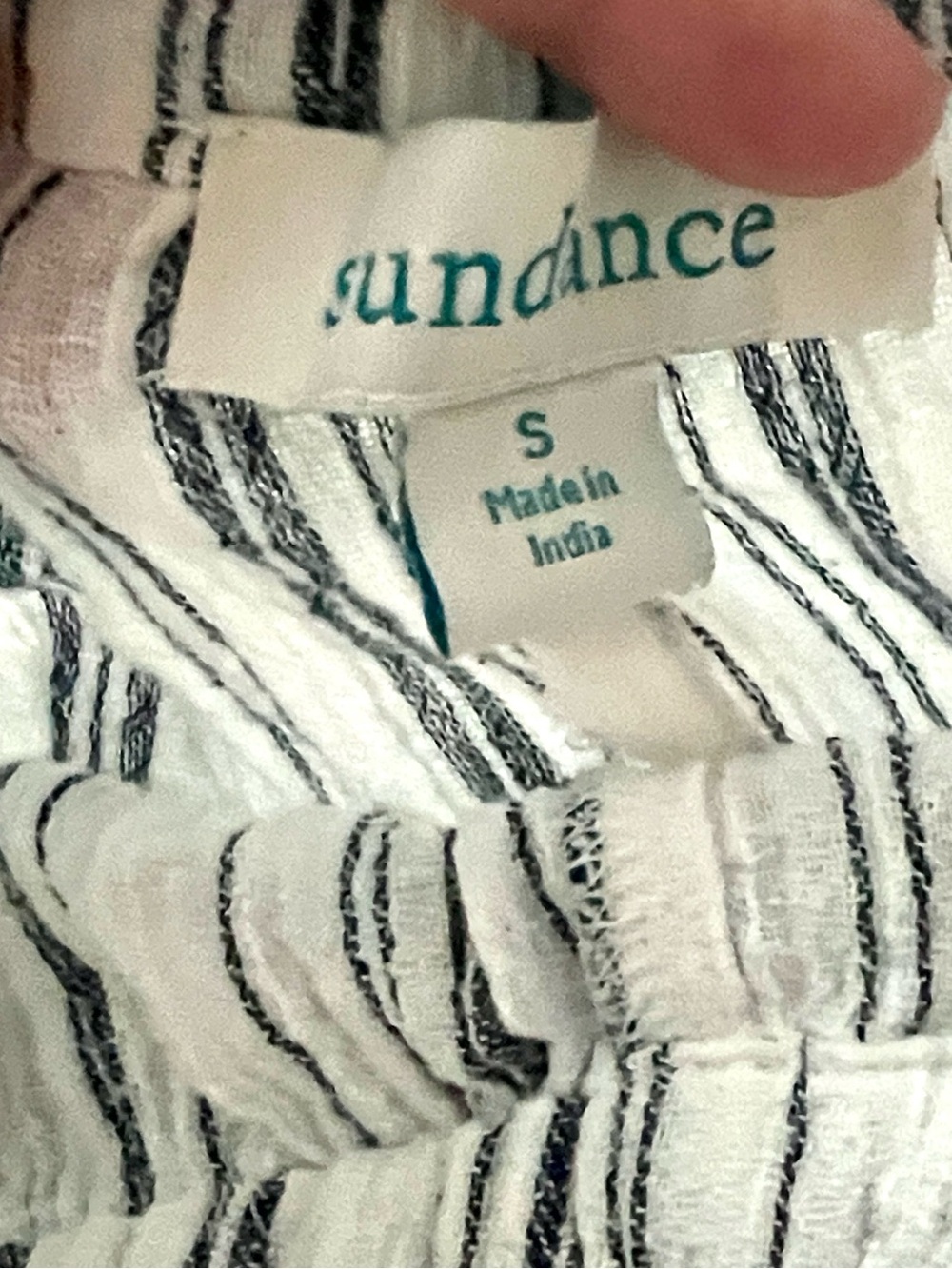 Sundance l,Striped Gauze Wide Leg Crop Pants Drawstring White Blue,EUC, Size S - Picture 5 of 10